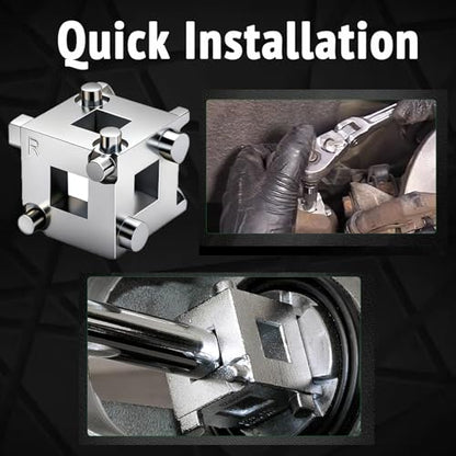 3/8" Disc Brake Piston Tool, Caliper Wind Back Cube Tool Universal Cube Brake Caliper Compression Accessory for Car Rear Disc