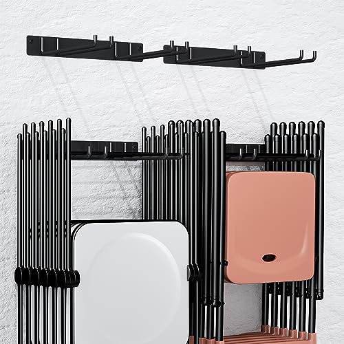Folding Chair Storage Rack, 2-Pack Garden Tool Organizer for Garage | Max Load 240 lbs, Easy Install, Metal, for Lawn, Beach, Camping Chairs - color: Folding Chair Rack - 2 Pack