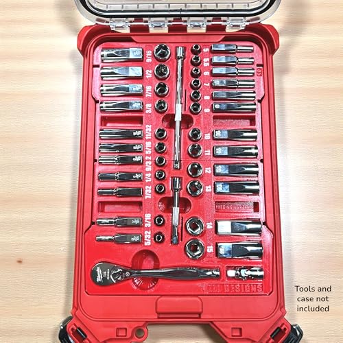 Packout Insert compatible with Milwaukee 1/4" Drive SAE/Metric Ratchet and Socket Mechanics 50-Piece Set (48-22-9004)