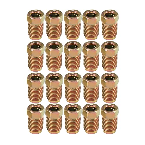 X AUTOHAUX 20pcs M10x1.0 Threads Brake Line Nut Fittings for 3/16" Steel Brake Line Tubing for Car