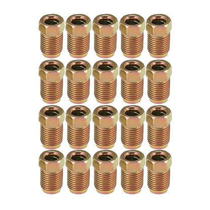 X AUTOHAUX 20pcs M10x1.0 Threads Brake Line Nut Fittings for 3/16" Steel Brake Line Tubing for Car