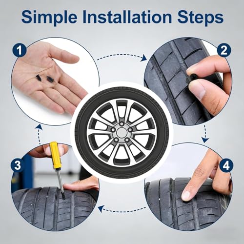 70 PCS Tire Repair Rubber Nail Kit, Vacuum Tire Repair Kits Spiral Rubber Screws, Quick Self-Service Tool for Car, Truck, Motorcycle, Tractor Tire Puncture Repair (70 PCS Screwdriver included)