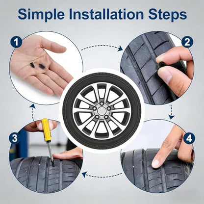70 PCS Tire Repair Rubber Nail Kit, Vacuum Tire Repair Kits Spiral Rubber Screws, Quick Self-Service Tool for Car, Truck, Motorcycle, Tractor Tire Puncture Repair (70 PCS Screwdriver included)