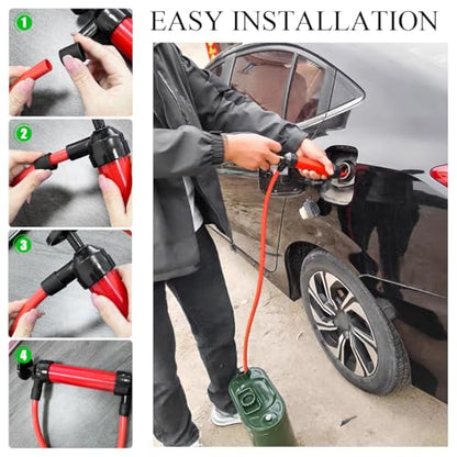 KVAEY Siphon Fluid Transfer Pump, Multi-Use Liquid Transfer Siphon Hand Pump Fluid Extractor Pump, Siphon Fuel Transfer Pump Kit for Gasoline Gas Oil and Liquids, Car Accessories