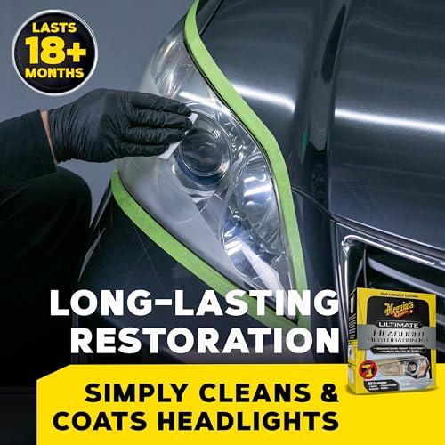 Meguiar's Ultimate Headlight Restoration Kit - The Perfect Headlight Repair Kit to Remove Yellowing and Cloudiness from Headlights - Easy to Use and Seals Headlights with 18 Plus Months of Protection - style: Ultimate Restoration Kit