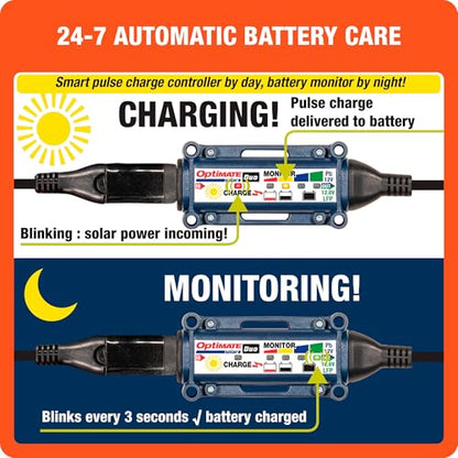 Optimate Solar Duo 40W, TM522-D4, 6-Step 12V / 12.8V 3.3A Weatherproof Solar Battery Saving Charger & maintainer - style: OptiMATE Solar DUO 12V / 12.8V charge controller with 40W Solar Panel