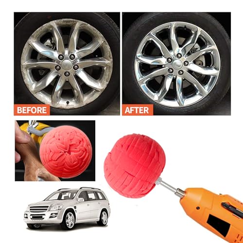 EATAKWARD 6Pcs Car Buffing Polishing Wheels for Drill with 3 inch Shank Polishing Pads, Wheel Shaped Polishing Tool for Metal Aluminum Stainless Steel Chrome Jewelry