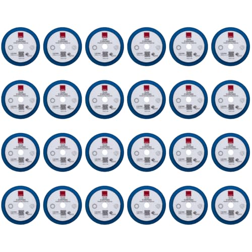 RUPES 9.DA100H Pack of 24 Blue D-A Coarse Cutting Foam Pads 100mm | Ideal for Paint Correction | Mild to Severe Defect Removal | Compatible with 4" Backing Plate - size: Coarse 100mm, style: Pack of 24
