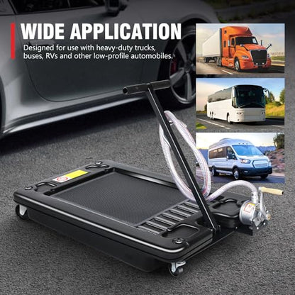 DNA Motoring 17 Gallon Oil Drain Pan with Pump, Evacuation Hose, T-Handle, Low Profile for Trucks Buses RVs, TOOLS-00384 - style: 17 Gallon