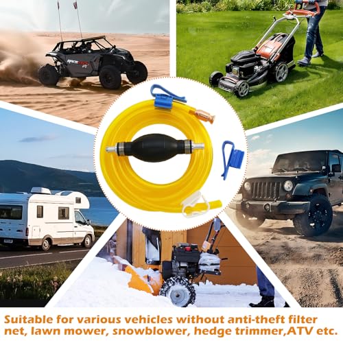 Gasoline Transfer Pump - Fuel Transfer Pump, Gas Pump Portable Hand Fuel Siphon Pump, Oil, Diesel, Water, Liquid, Fluid, High Flow 10 Ft Siphon Hose for Gasoline - color: Yellow