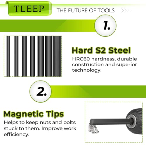 1/4 Inch 3.94" Long Allen Wrench Drill Bits w/ 1/4" Quick Change Bit Driver, Metric Hex Screwdriver Set, Magnetic Allen Key Drill Bit Set 1.5mm-12mm S2 Steel Allen Socket Set for Ikea Furniture - color: Set 10: Metric and Quick Change Bit Driver