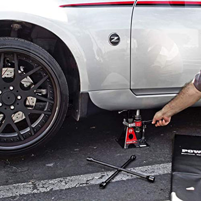 Powerbuilt 2 Ton UniJack Combination Hydraulic Bottle Jack / Jackstand in 1 Unit, Compact, Portable, Wide Base, for Unibody Sedans, CUVs, SUVs, Cars, - 620470 - size: 4000lb, Unijack