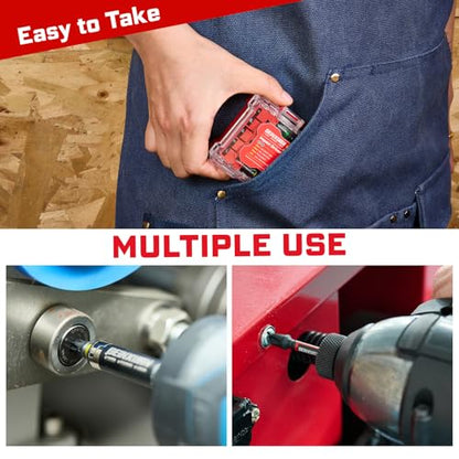 Geinxurn 40Pieces Impact Screwdriver Bits Set, Magnetic S2 Steel Phillips/Square/Torx Insert Power Bits Tips,Impact Bit Holder with Storage Box Case - style: 40pcs-Rd/Pk