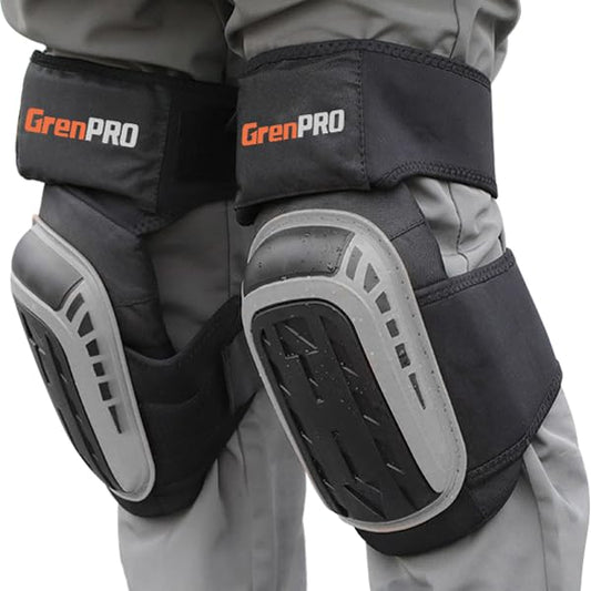GRENPRO Professional Knee Pads for Work,Heavy Duty Thick Foam Knee Pads Tools, Knee Pad with Soft Gel Cushion for Construction, Work, Flooring, Gardening, Cleaning, Tiling,Gray - color: Gray