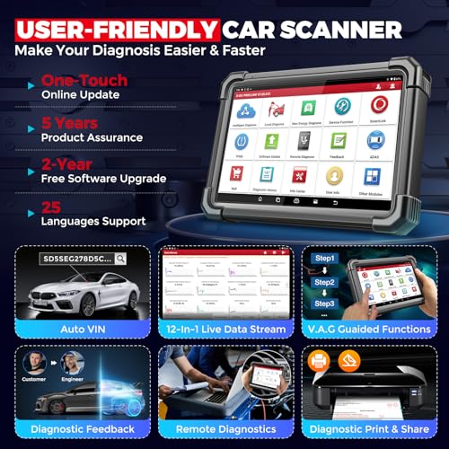 LAUNCH X431 PRO3S+ Smartlink HD Heavy Duty Truck Scanner,2026 Diesel&Gasoline Bidirectional Diagnostic Scan Tool with J2534 Protocols,Topology Map,60+Service,ECU Code,CANFD &DOIP,2 Yrs Free Update