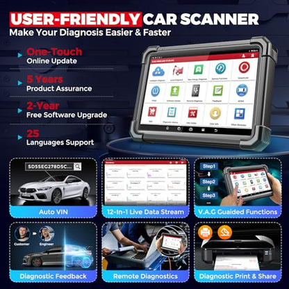 LAUNCH X431 PRO3S+ Smartlink HD Heavy Duty Truck Scanner,2026 Diesel&Gasoline Bidirectional Diagnostic Scan Tool with J2534 Protocols,Topology Map,60+Service,ECU Code,CANFD &DOIP,2 Yrs Free Update