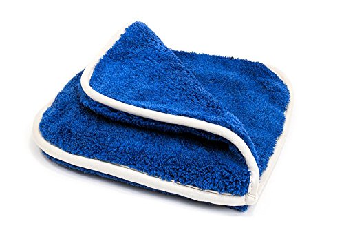 Autofiber Double Flip Microfiber Rinseless Wash Towel - 8 inch x 8 inch - Pack of 3, Blue - color: Blue