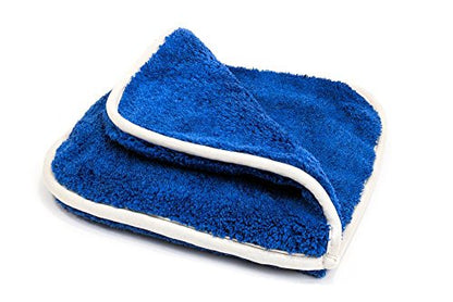 Autofiber Double Flip Microfiber Rinseless Wash Towel - 8 inch x 8 inch - Pack of 3, Blue - color: Blue