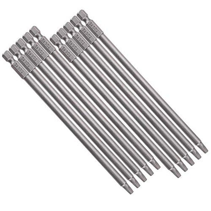 Yakamoz 10pcs 1/4-Inch Shank Long Magnetic Square Head Screwdriver Bit Set SQ2 Square Driver Bits Power Tools 5.9 Inch Length - size: SQ2