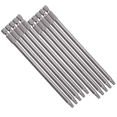 Yakamoz 10pcs 1/4-Inch Shank Long Magnetic Square Head Screwdriver Bit Set SQ2 Square Driver Bits Power Tools 5.9 Inch Length - size: SQ2