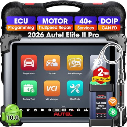 Autel MaxiSys Elite II PRO w/MV108S Scanner, 2-Year Free Update ($2590) | 2026 Elite 2 Pro w/ J2534 Programming & Coding as Ultra MS909 Up of MS908S PRO II MK908P, Motor TruSpeed, 3K+ Test, 45+ Reset