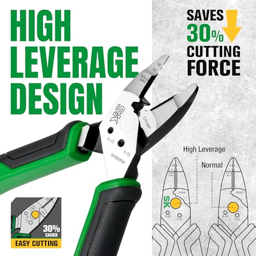 SK 7-Inch Multi-Use Diagonal Pliers, 5-IN-1, Premium CR-V Steel Construction, Ergonomic Anti-slip Handle for Comfortable Grip - style: Multi-Use Diagonal Pliers