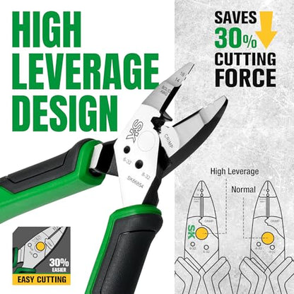 SK 7-Inch Multi-Use Diagonal Pliers, 5-IN-1, Premium CR-V Steel Construction, Ergonomic Anti-slip Handle for Comfortable Grip - style: Multi-Use Diagonal Pliers