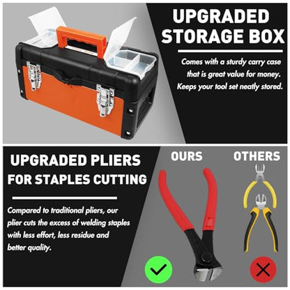 Plastic Welder Repair Machine Kit, 5-Level Adjustable Power, Bumper Plastic Repair Welding Hot Stapler Kit with Storage Tool Box, 110V