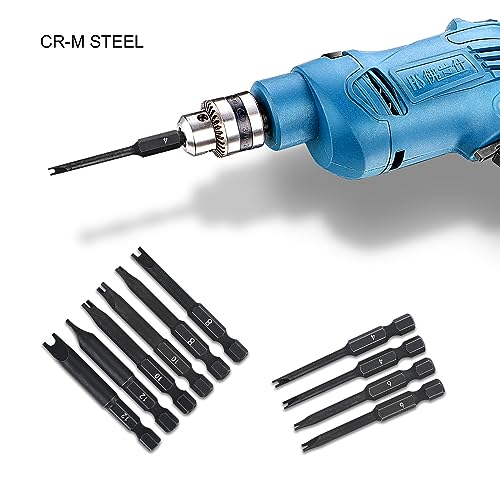 Spanner Bit Set (10 Pack - 2.3" Long Magnetic Heads) Spanner Fork Snake-Eye Security Screwdriver Bit Sizes: 4, 6, 8, 10, 12 (2 of Each Size) - style: Spanner