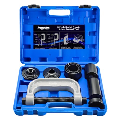 ATPEAM Ball Joint Service Tool | Heavy Duty Ball Joint Press & U Joint Removal Tool Kit with 4wd Adapters, for Most 2WD and 4WD Cars and Light Trucks