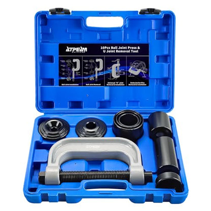 ATPEAM Ball Joint Service Tool | Heavy Duty Ball Joint Press & U Joint Removal Tool Kit with 4wd Adapters, for Most 2WD and 4WD Cars and Light Trucks