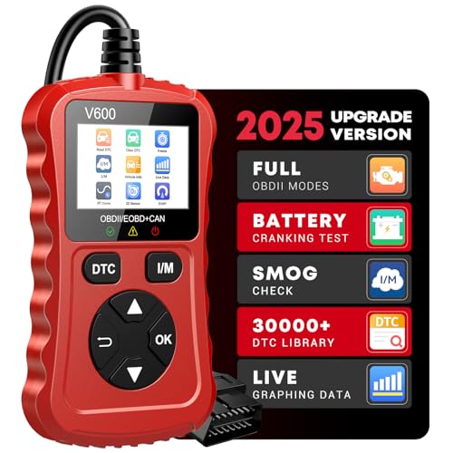 OBD2 Scanner Car Code Reader Support Voltage Test Plug and Play Fixd Car CAN Diagnostic Scan Tool Read and Clear Engine Error Codes for All OBDII Protocol Vehicles Since 1996（Red） - color: red