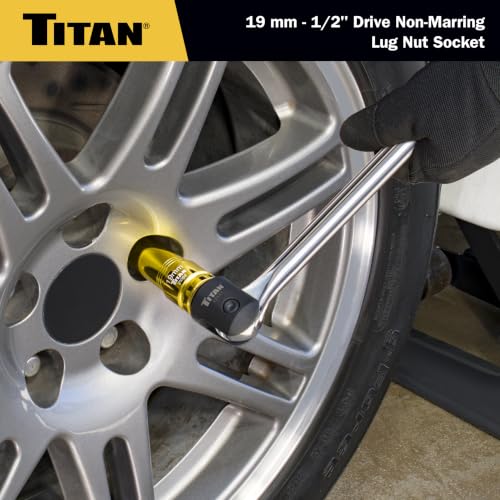 Titan 21092 1/2-Inch Drive x 19mm Non-marring Impact Deep Lug Nut Socket - size: 19mm