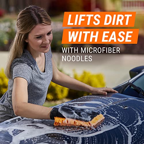 Armor All Microfiber Car Wash Mitt by Armor All, Noodle Tech Car Wash Glove for Clean Cars, Trucks, Motorcycles, 1 Each - size: 1 Count (Pack of 1), style: 2 in 1 Wash Mitt