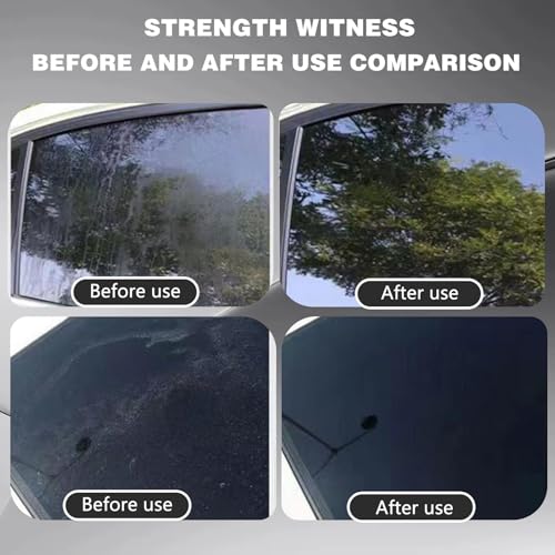 2PCS Bianca Glass Polishing Liquid D1, Bomini Car Glass Polishing, Anti-Fog Hydrophobic Coating Spray, Compound Windshield Cleaner Oil Film Remover Scratches, Wiper Marks & Oil Film with Sponge