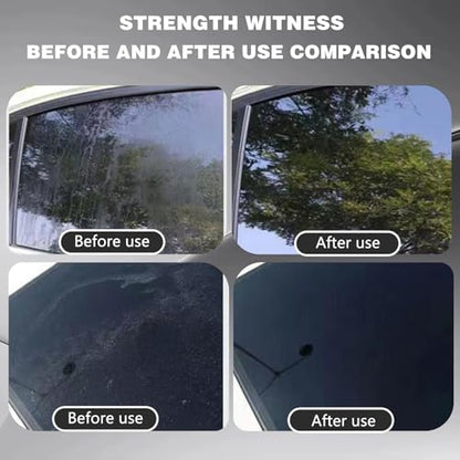 2PCS Bianca Glass Polishing Liquid D1, Bomini Car Glass Polishing, Anti-Fog Hydrophobic Coating Spray, Compound Windshield Cleaner Oil Film Remover Scratches, Wiper Marks & Oil Film with Sponge
