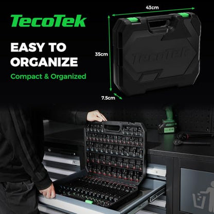 TecoTek 105PCS Master Allen and Torx Bit Socket Set, Hex/Tamper Proof Torx/E-torx Bit Set,1/4", 3/8" and 1/2" Drive, CR-V & S2 Steel, Includes E4 - E24, TT6-TT70, Socket/Drill Adapter - size: Hex/Tamper Proof Torx/E-torx Bit Socket