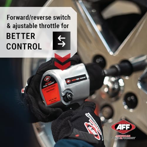 AFF 1/2" Square Drive Air Impact Wrench with 2" Extended Anvil, 7,000 RPM, 7" OAL, 7665
