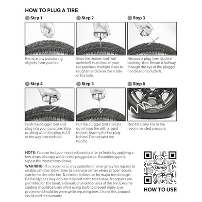 Slime 20252 Tire Repair Plugs Strings, ACT, Mowers, Wheelbarrows, 7-ply, 4in, 5 Count - size: Pack of 5, style: Plugs