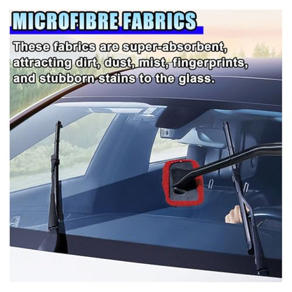 20PCS Microfiber Cloths for Car Windshield Cleaning Tool, Replaced Glass Cleaning Clothes, Interior Auto Window Cleaner Washing Bonnets, Washable & Reusable Microfiber Pads Cover Kit (Square) - size: Square