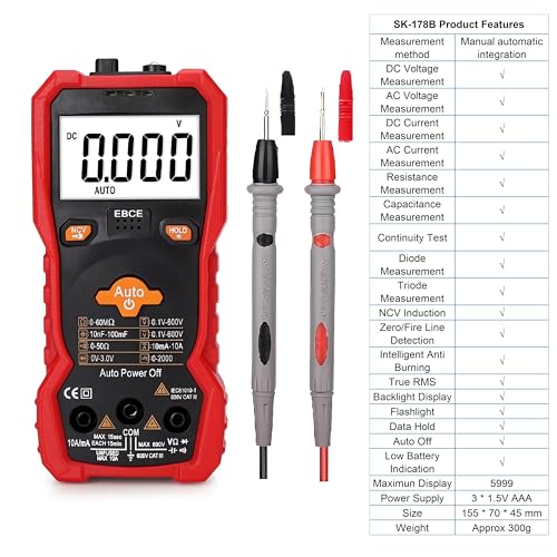 Electric Soldering Iron, Adjustable Temperature Soldering Iron Kit, 5pcs Solding Tips, Digital Multimeter Kit, Multi Tester, NCV, TRMS 6000 Counts, Smart Auto-Ranging, Voltage Tester