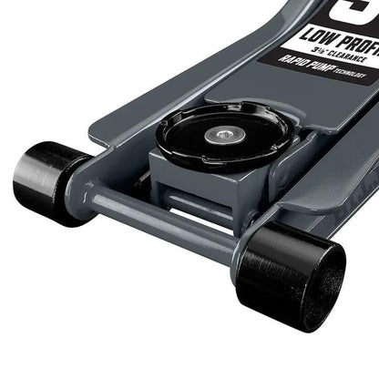 3 Ton Heavy Duty Ultra Low Profile Steel Floor Jack with Rapid Pump Quick Lift