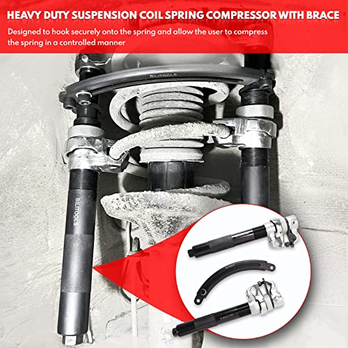 BILITOOLS 2-Piece Coil Spring Compressor Tool and 17-Piece Pass Through Socket Set