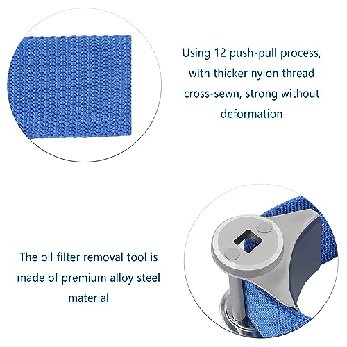 Oil Filter Wrench with Strap Wrench,Adjustable Oil Filter Removal Tool for 60mm-180mm Oil Filter,Repair Car Oil Filter Car Accessories