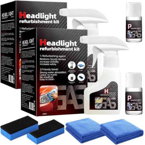 【2Pack】Headlight Restoration Kit, Advanced Car Headlight Restoration Kit - color: 2Pack:Headlight Restoration Kit