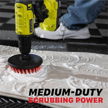Maxshine 5" Universal M8 Medium-Duty Drill Brush for Upholstery & Carpet – Power Scrubber Attachment for Car Detailing, Fabric & Home Cleaning – Deep Cleaner Removes Stains & Grime - size: 5"