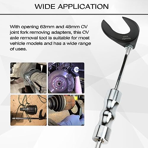 ReluxGo Inner CV Axle Puller Tool Set with 5/8"-18 Slide Hammer & Adapter Inner CV Joint Removal Tool Kit Front Wheel Drive Axle Puller Set Compatible with Taurus Sable FWDs from 1986 to 2021 - size: 2" & 2.5" CV Joint Fork