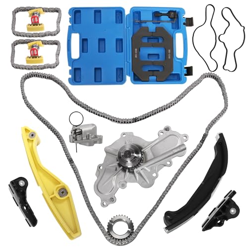 3.5 Timing Chain Kit with Water Pump + Camshaft Holding Tool with Timing Alignment Holder Tool Kit 2011-2019 Fit for Ford Edge/Explorer/Flex/Taurus/Mustang 3.5L 3.7L V6 BL3Z-6268-A 303-124
