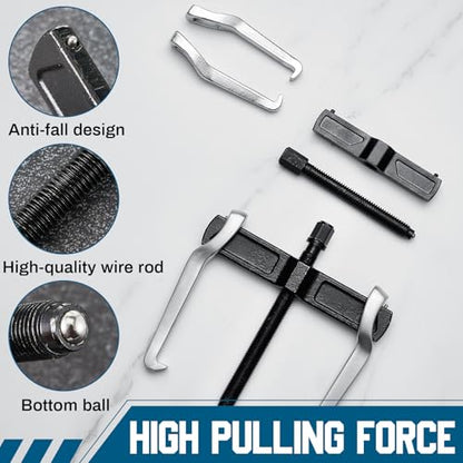 MorningRo 4 Pcs 2 Jaw Gear Puller Set, 3'' 4'' 6'' 8'' CR-V Steel Bearing Pulley Puller Tool Adjustable, Internal External for Removal of Pulleys Flywheels Bearings & Gears