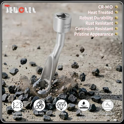 14mm 12 Point 1/2" Dr. Common Rail Injection Fuel Line Nut Socket | Open Socket Wrench, Diesel Engine Temperature Removal Tool, Exhaust Gas Temp Sensor Extractor - size: 14MM 1/2" Drive